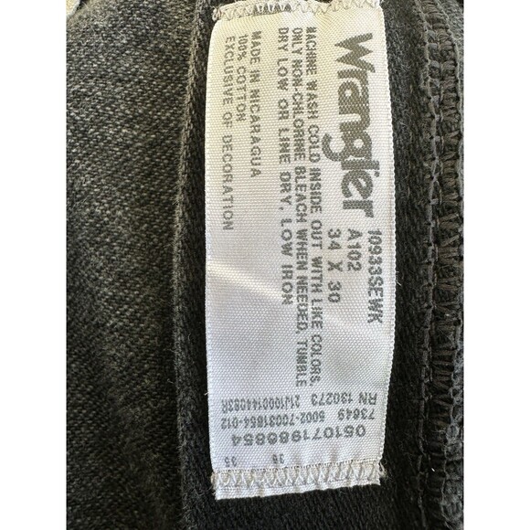 Wrangler Cowboy Cut Silver Edition Slim Fit Jeans 34x30 Black Grunge Western - Picture 13 of 14